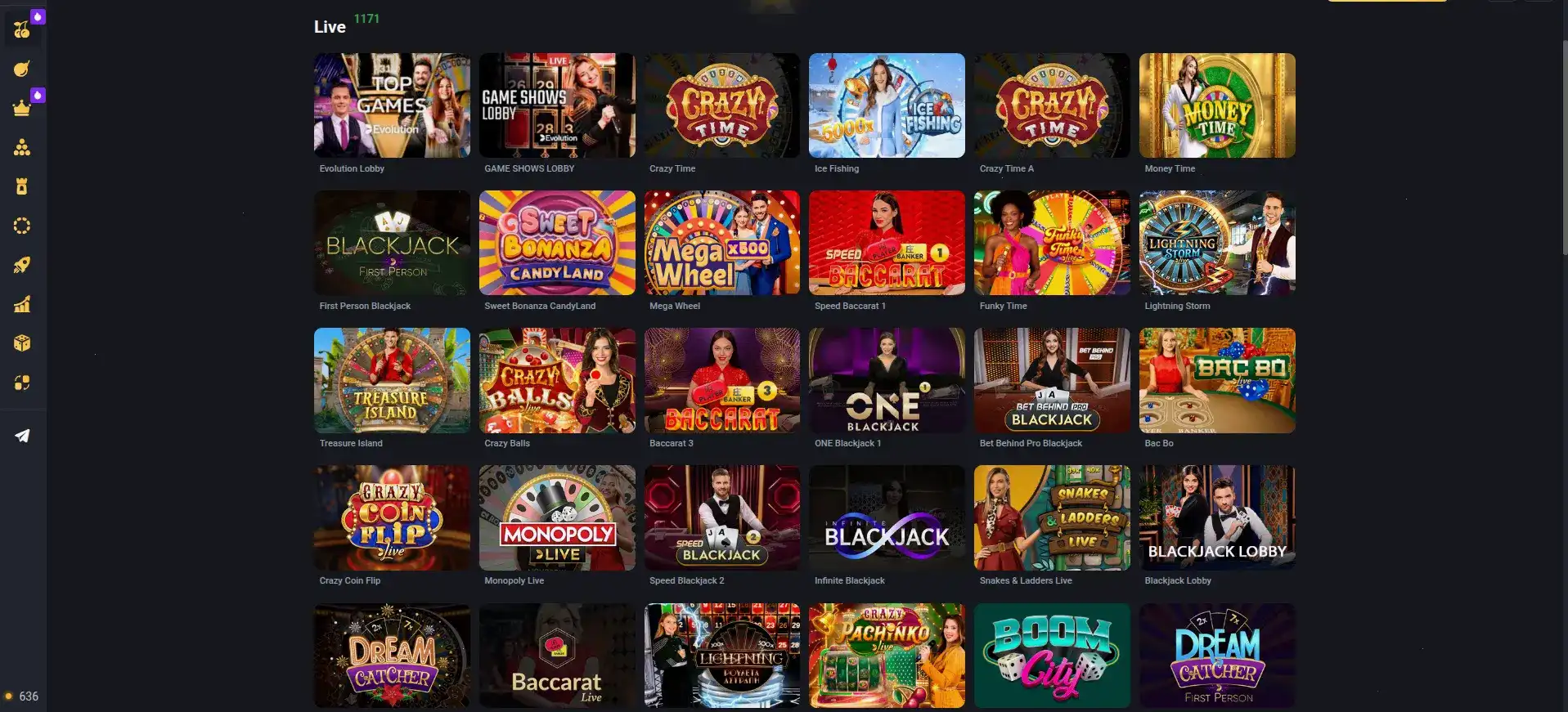 Интерфейс игрового зала Vovan casino с слотами